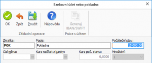 Bankovní účty a pokladny